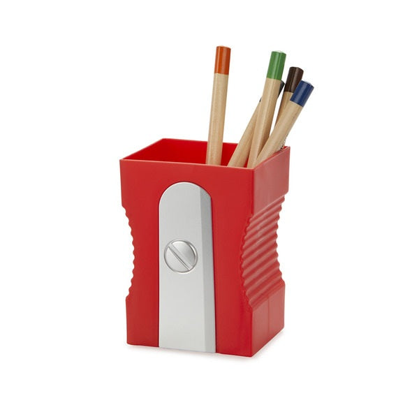 Balvi Pen Holder Sharpener Red Plastic