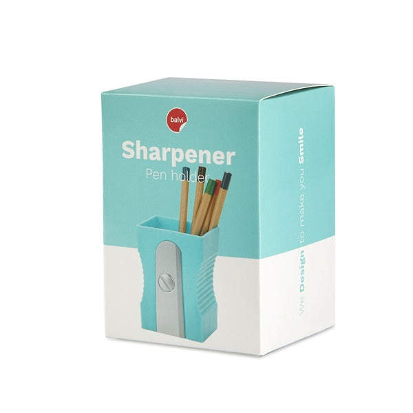 Balvi Pen Holder Sharpener Turquoise Plastic