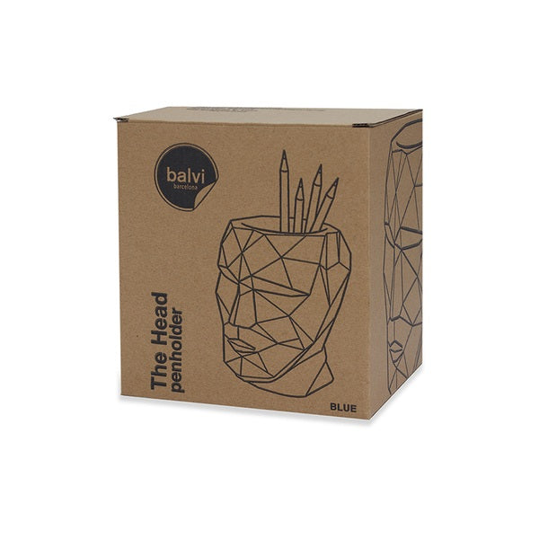 Balvi Pen Holder The Head Blue Concrete