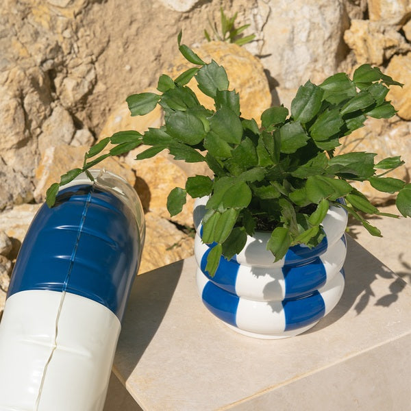 Balvi Plant Pot Floats Blue Ceramic 14.5 Cm