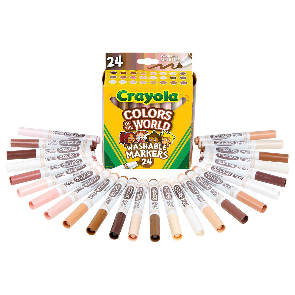 Crayola - Colors Of The World Washable Markers - Skin Tone - 24pcs