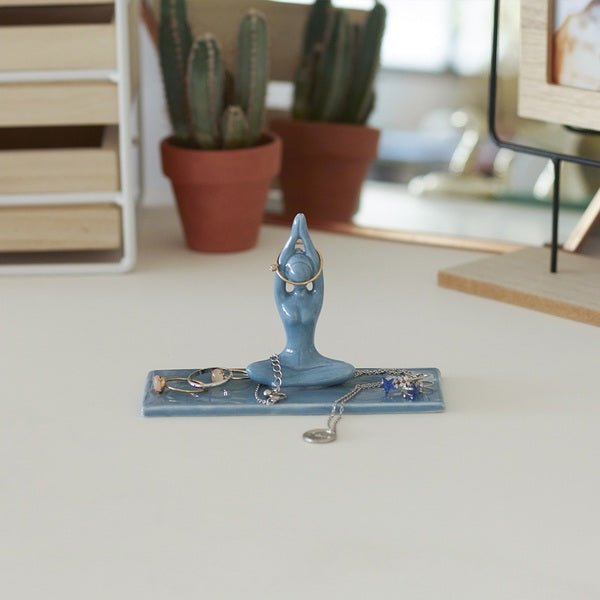 Balvi Ring Holder Asana Blue Porcelain