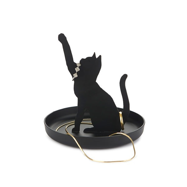 Balvi Ring Holder Feline Black Metal