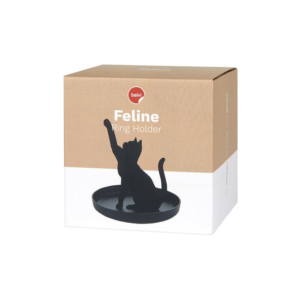 Balvi Ring Holder Feline Black Metal