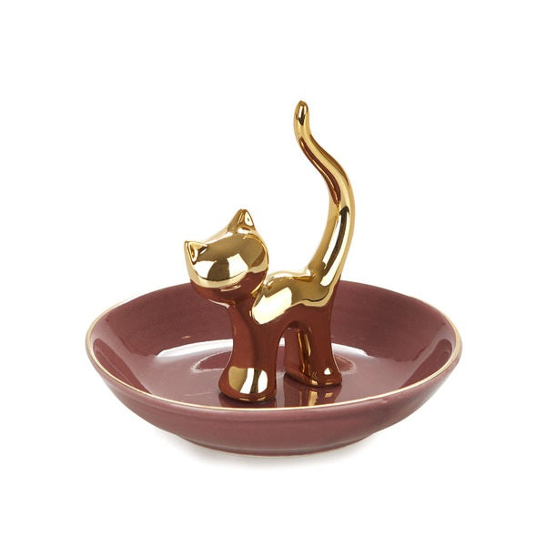 Balvi Ring Holder Gatto Golden Porcelain