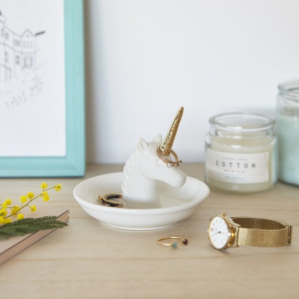 Balvi Ring Holder Unicorn White Ceramic