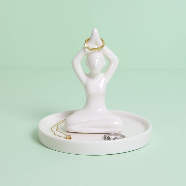 Balvi Ring Holder Yoga White Ceramic