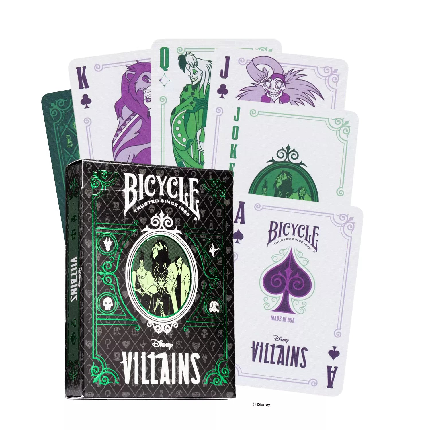 Playing Cards: Bicycle -Disney - Villains Mixed Green/Purple