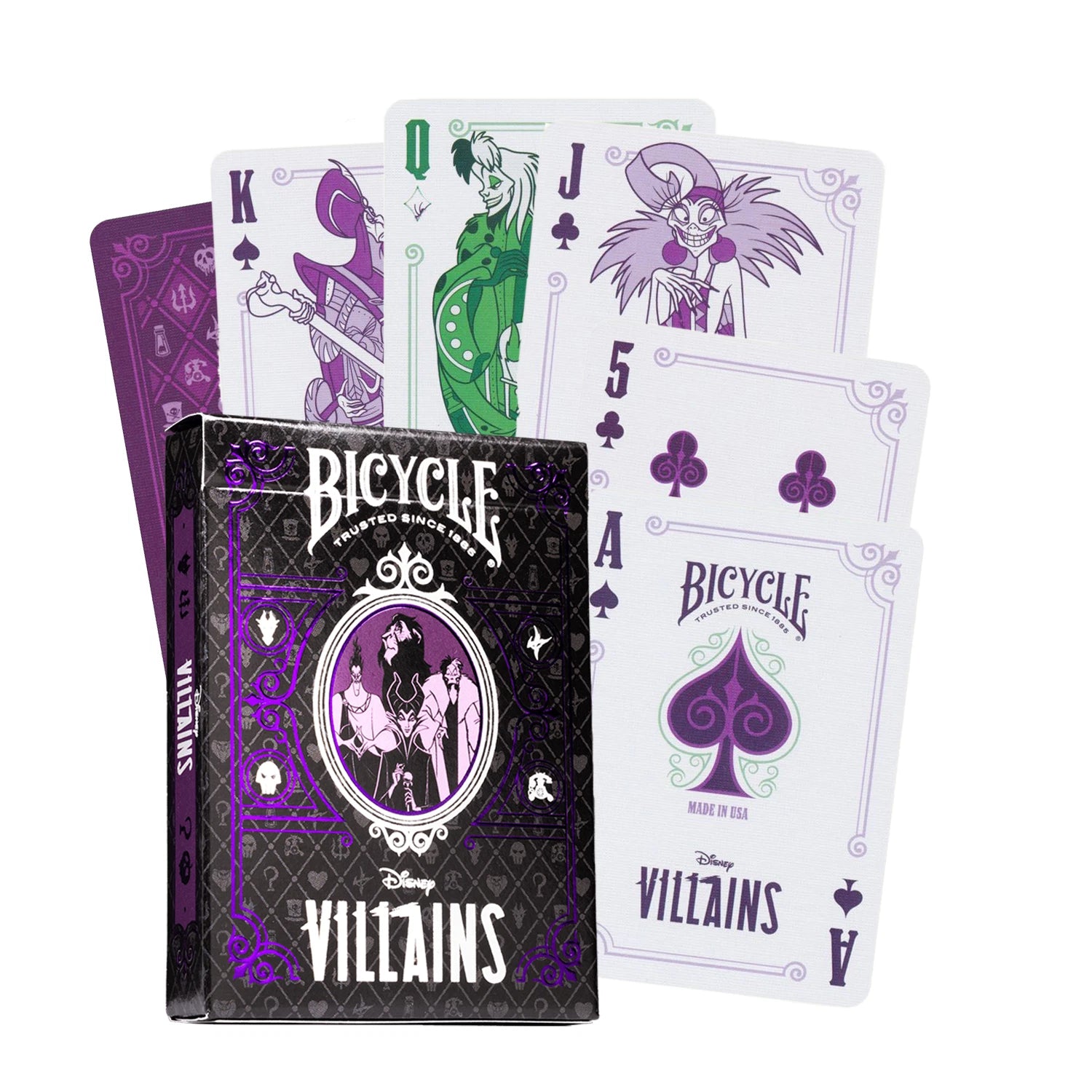 Playing Cards: Bicycle -Disney - Villains Mixed Green/Purple