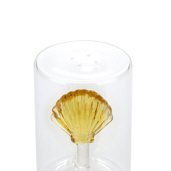 Balvi Salt Shaker Atlantis Shell Yellow Glass