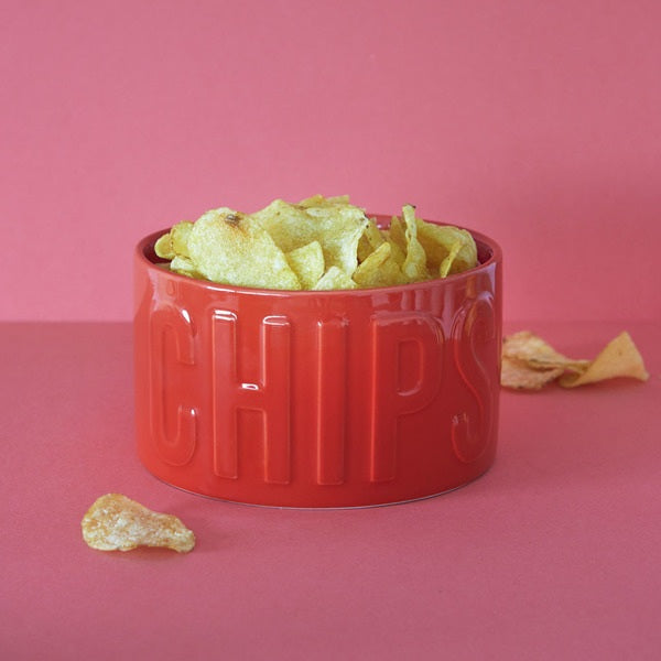 Balvi Snack Tray Chips Red Ceramic