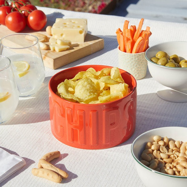 Balvi Snack Tray Chips Red Ceramic