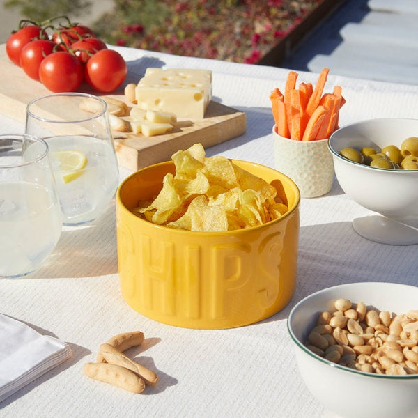 Balvi Snack Tray Chips Yellow Ceramic