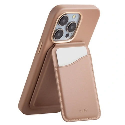 UNIQ COEHL ESME MAGNETIC CARDHOLDER WITH MIRROR AND STAND - DUSTY NUDE