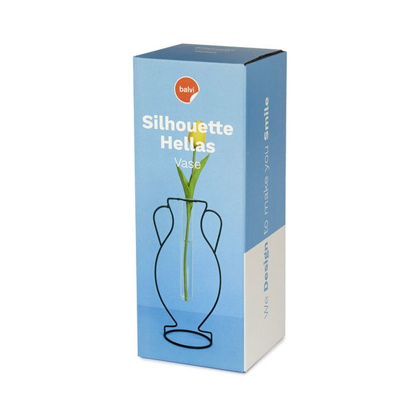 مزهرية بالفي هيللاس سيلويت معدني/زجاج أسود