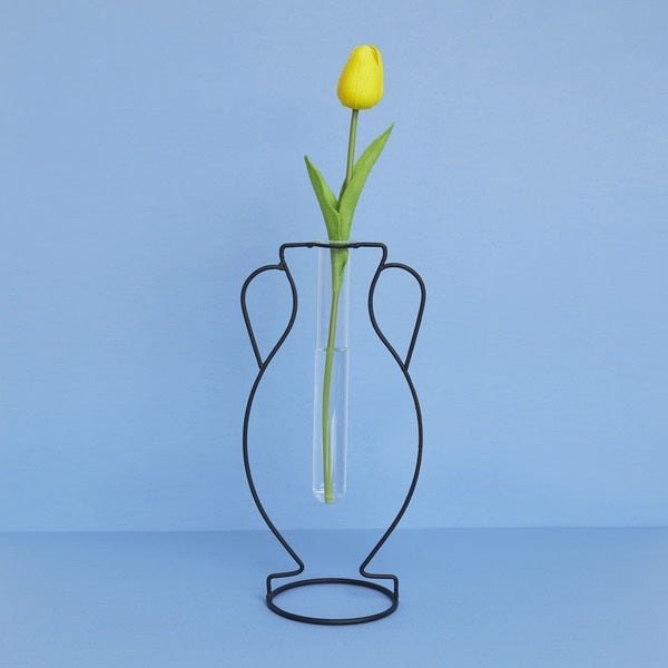 Balvi Vase Hellas Silhouette Black Metal/Glass