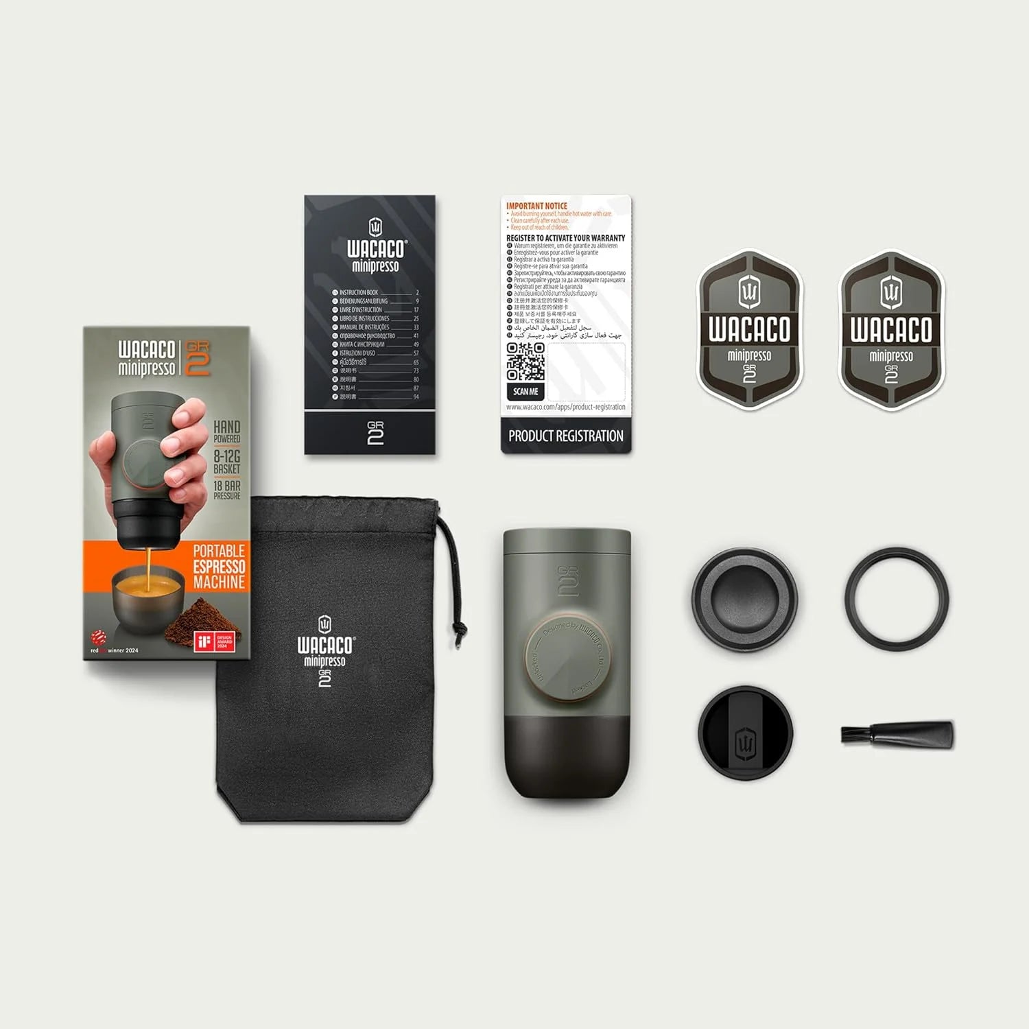 WACACO MINIPRESSO GR2 GROUND COFFEE BLACK