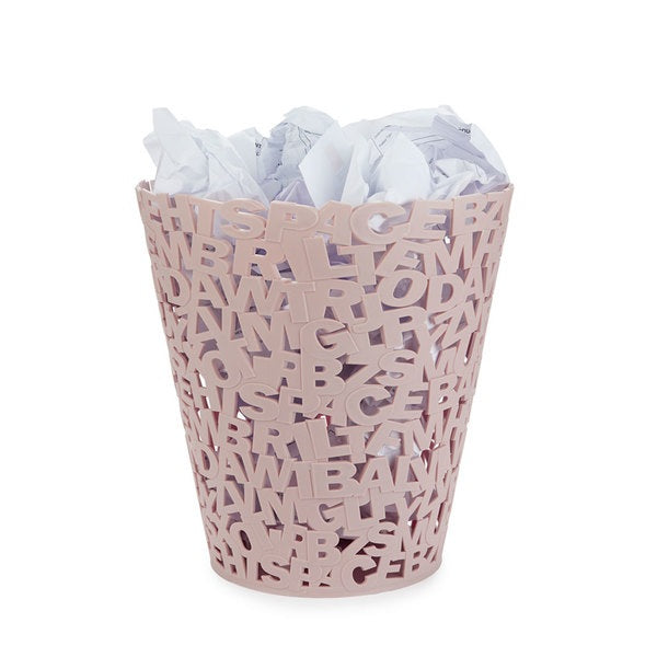 Balvi Wastebasket Letters Pink Plastic