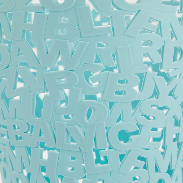 Balvi Wastebasket Letters Turquoise Plastic