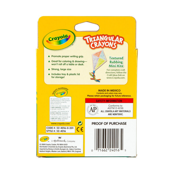 Crayola 16-Piece Anti-Roll Triangular Crayon Set