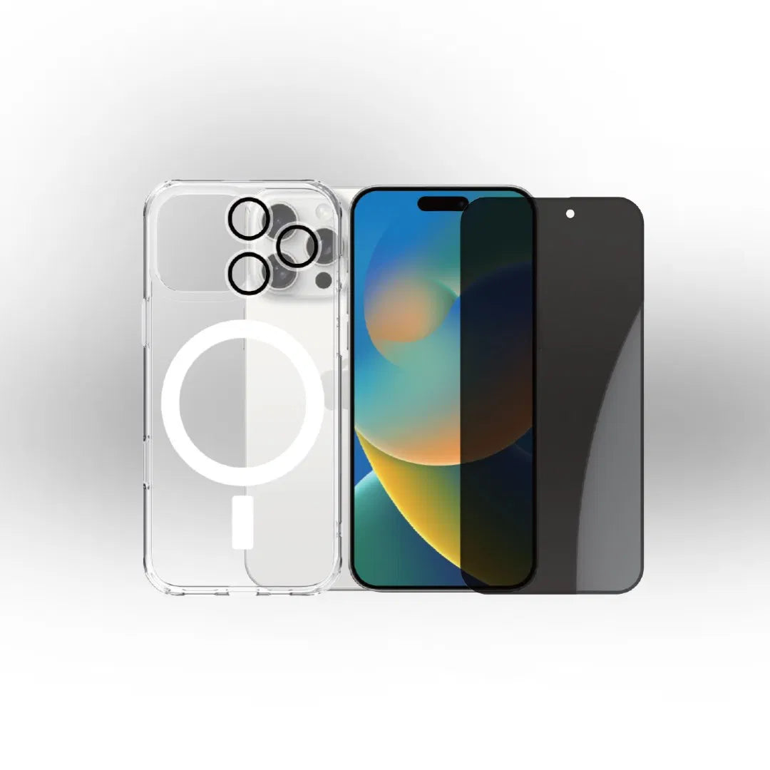 Xonda Elite 3IN1 Iphone 16 ProMax Privacy ( Magsafe Case , Screen Protector , Camera Lens )