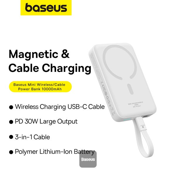 بنك طاقة باسياس ماج ميني بشحن سريع USB-C 10K