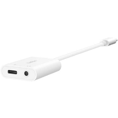 بيلكين - محول روكستار 1X 3.5مم صوت 1X USB-C شحن - أبيض