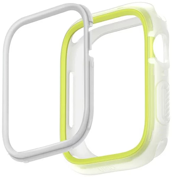 Uniq moduo apple watch case with interchangeable pc bezel 41/40mm frost lime/white