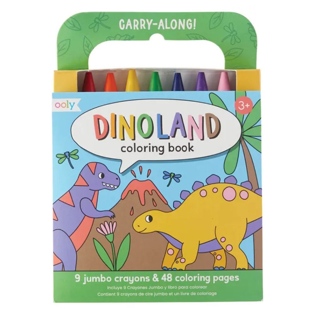 Ooly Carry Along Crayon & Coloring Book Kit Dinoland