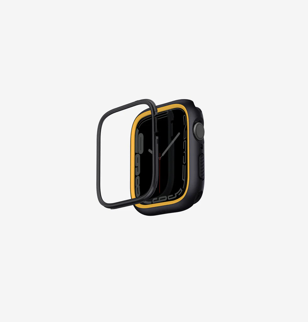 UNIQ MODUO APPLE WATCH CASE WITH INTERCHANGEABLE PC BEZEL 45/44MM - MIDNIGHT BLACK/MUSTARD