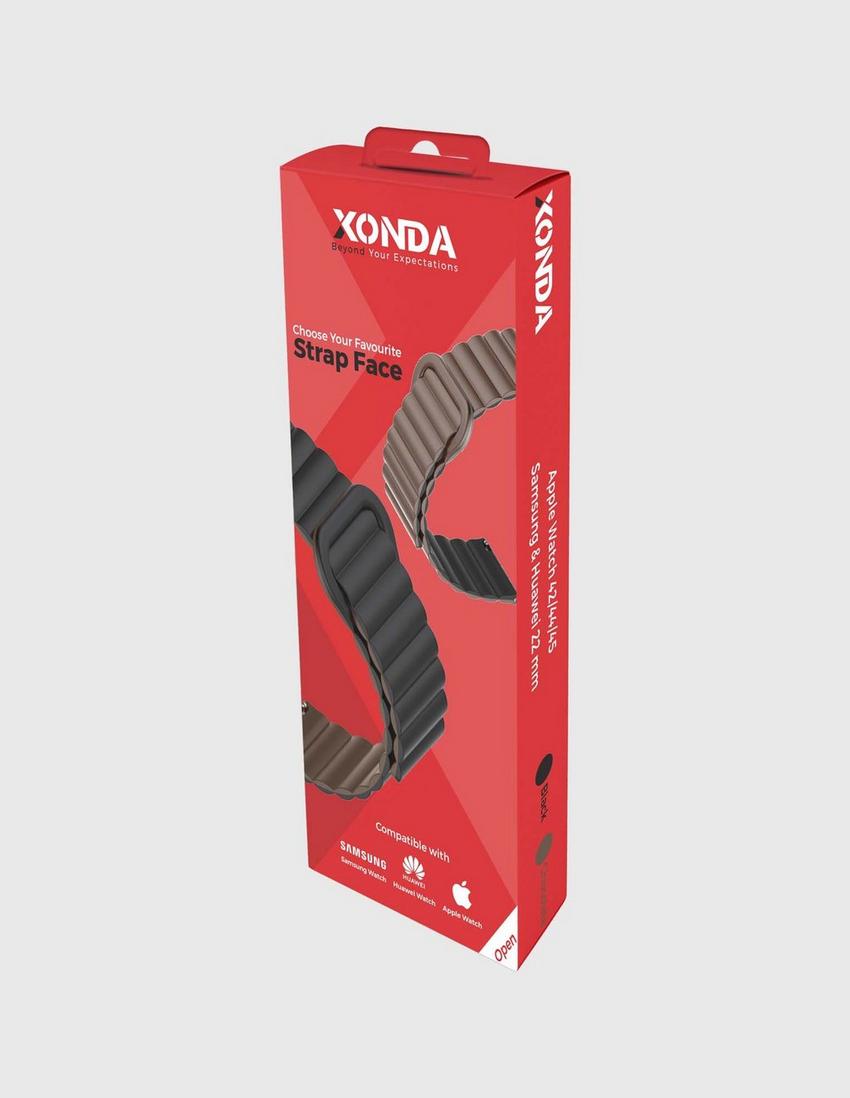 Xonda Band (Apple Watch 42/44/45,Samsung & Huawei 22mm) Black