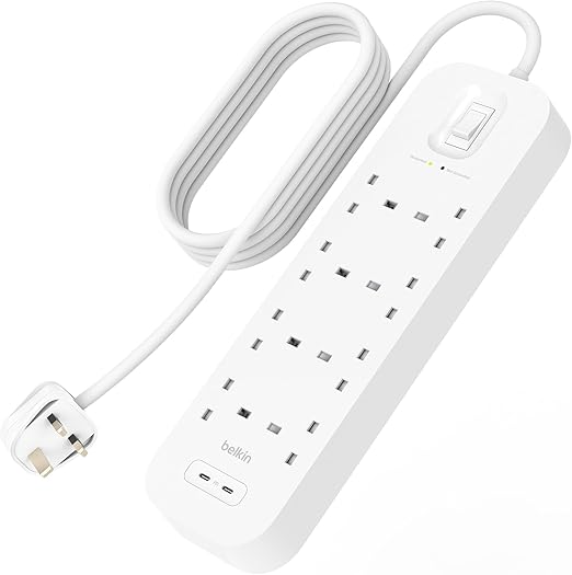 BELKIN SURGE PROTECTOR 8 OUTLET - 2M - 30W - 2 USBC
