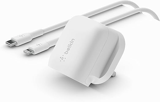 BELKIN WALL CHARGER 20W PPS USB-C -W/1M PVC C-LTG - WHITE