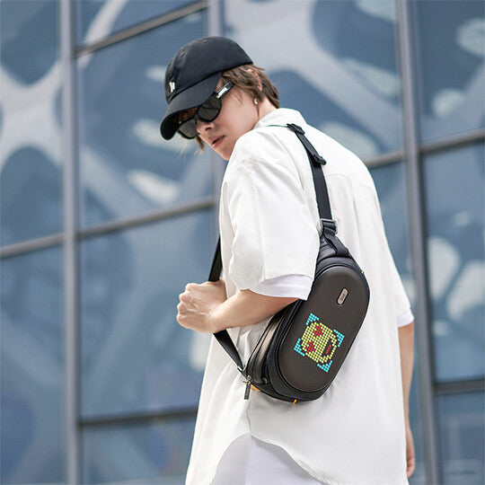 Divoom Pixoo Sling Bag-C With LED Customizable Animation Screen And App Control - Black