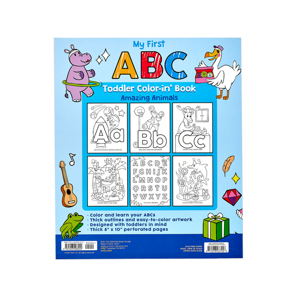 Ooly Abc: Amazing Animals Toddler Color In Book