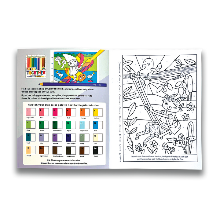Ooly Color By Numbers Coloring Book Mythical Friends