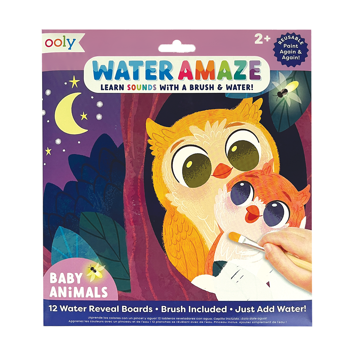 Ooly Water Amaze Water Reveal Boards Baby Animals 13 Pc Set