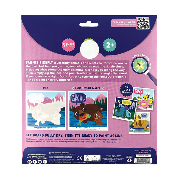 Ooly Water Amaze Water Reveal Boards Baby Animals 13 Pc Set