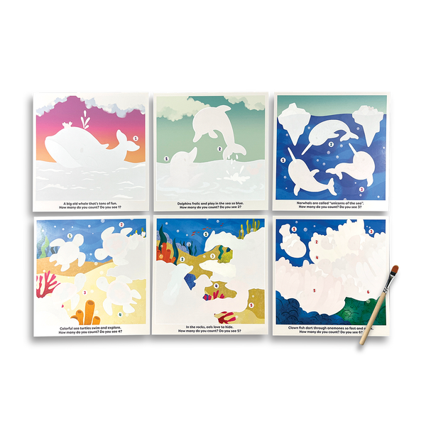 Ooly Water Amaze Water Reveal Boards Under The Sea 13 Pc Set