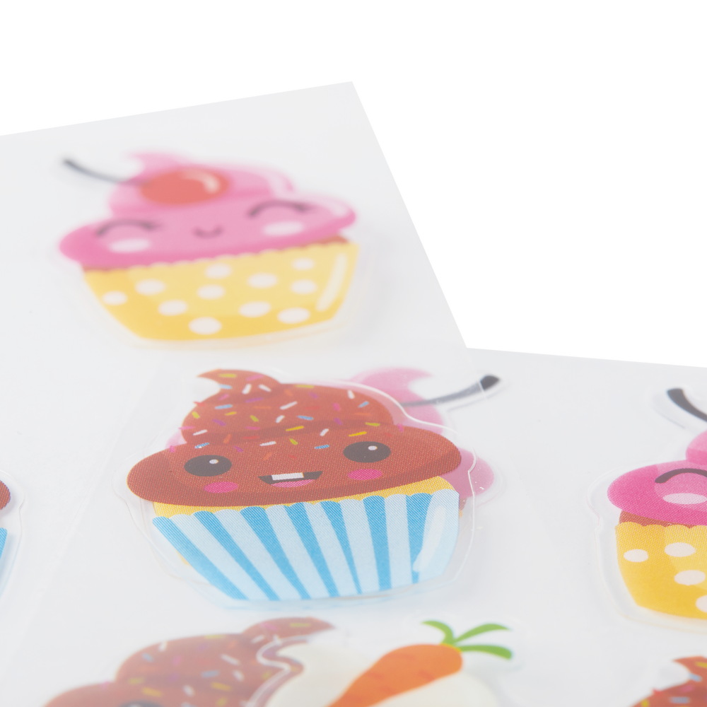 Ooly Stickiville Stickers: Happy Cupcakes Skinny 2 Sheets