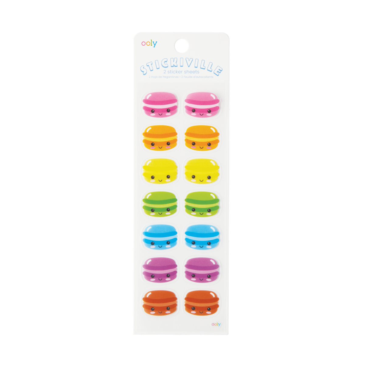 Ooly Stickiville Stickers: Happy Macarons Skinny 2 Sheets