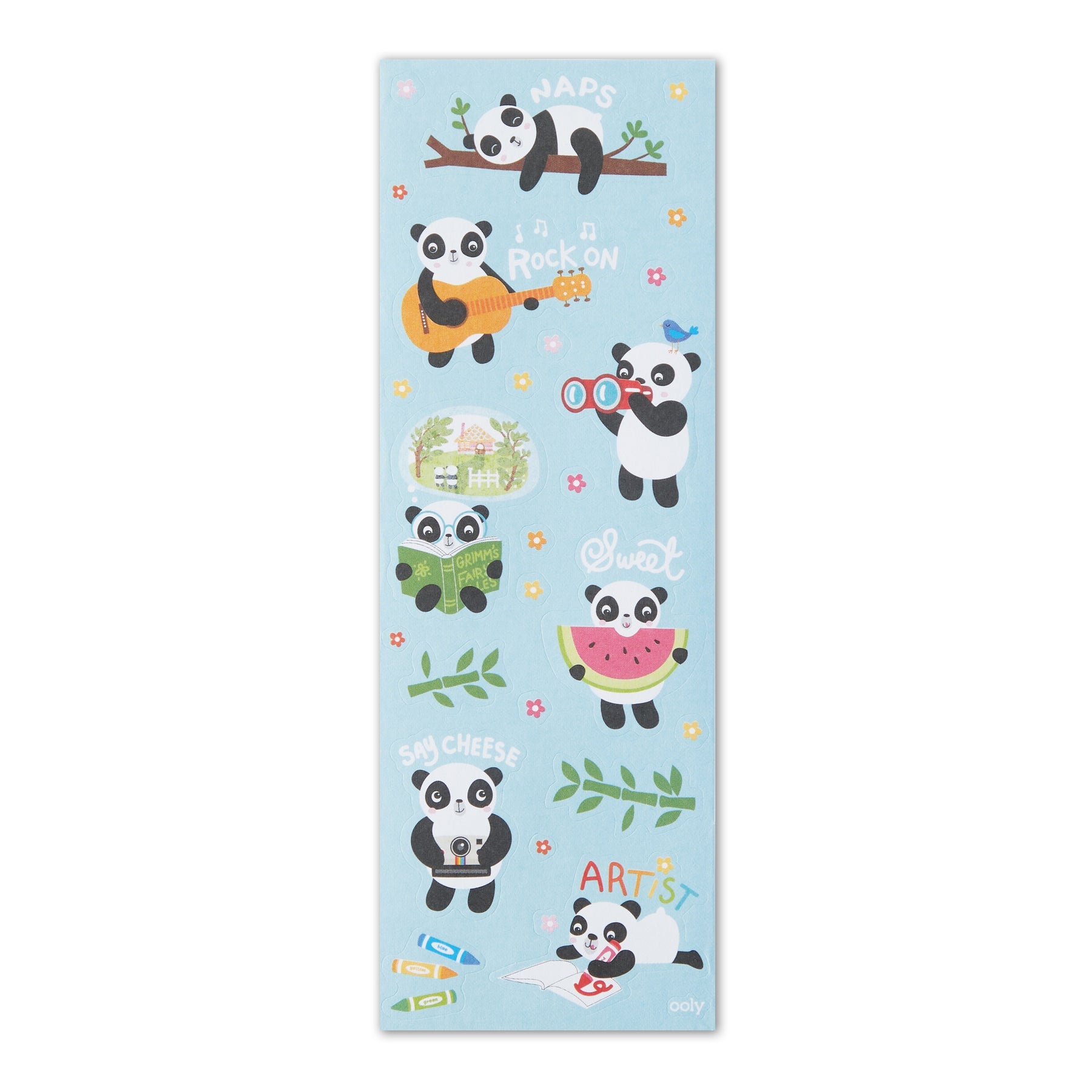 Ooly Stickiville Stickers: Playful Pandas Skinny 2 Sheets