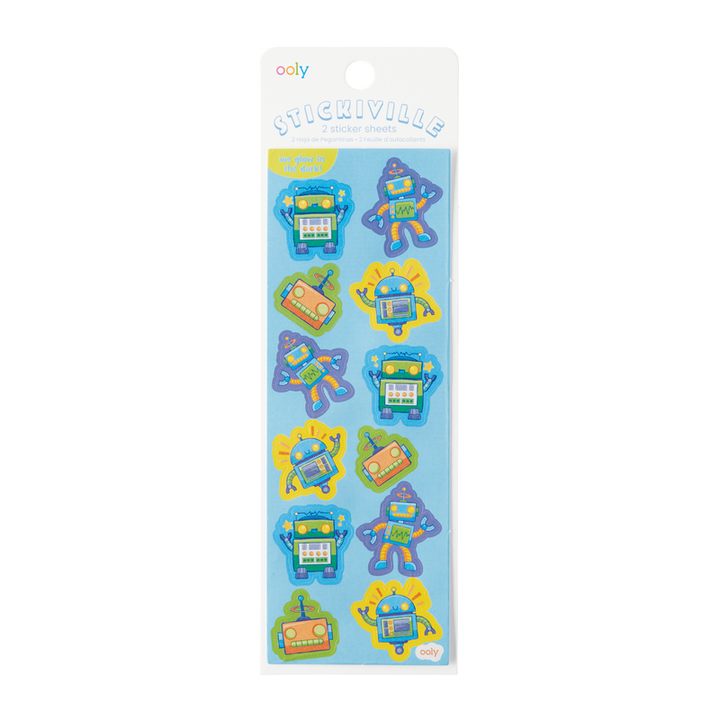 Ooly Stickiville Stickers: Robots Skinny 2 Sheets