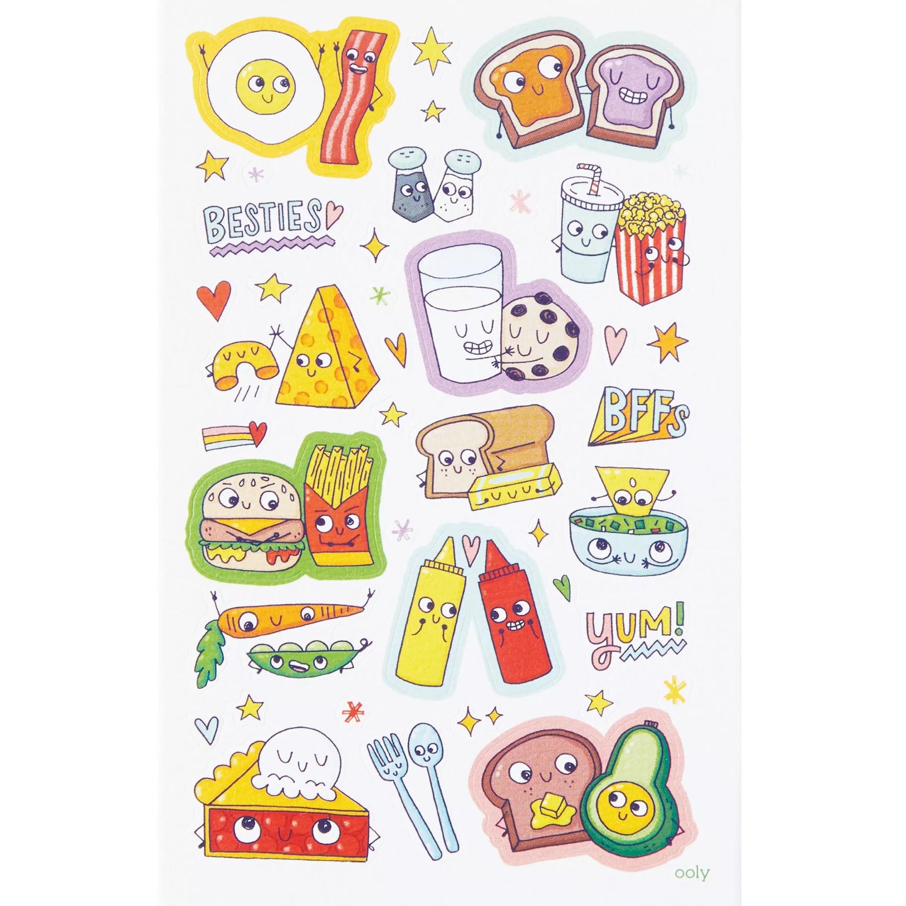 Ooly Stickiville Stickers: B.F.F. Foods Standard 1 Sheet