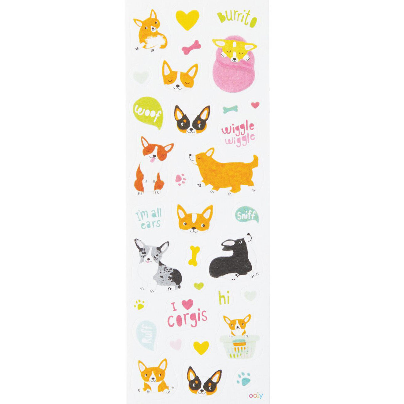 Ooly Stickiville Stickers: Corgis Skinny 2 Sheets