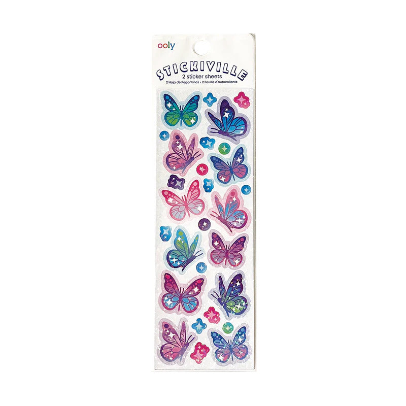 Ooly Stickiville Stickers: Glittery Butterflies Skinny 2 Sheets