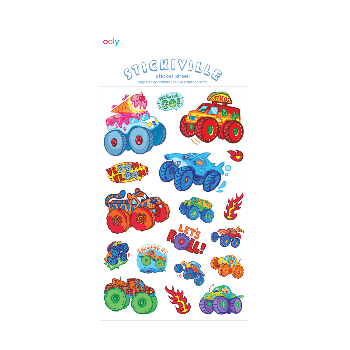 Ooly Stickiville Stickers: Monster Truck Standard 1 Sheet