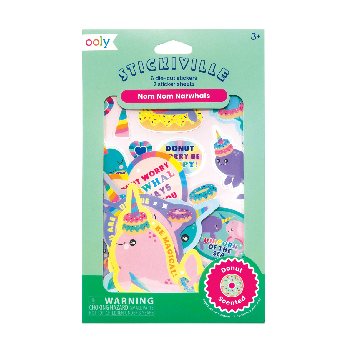 Ooly Stickiville Stickers: Nom Nom Narwhals Scented 2 Sheets