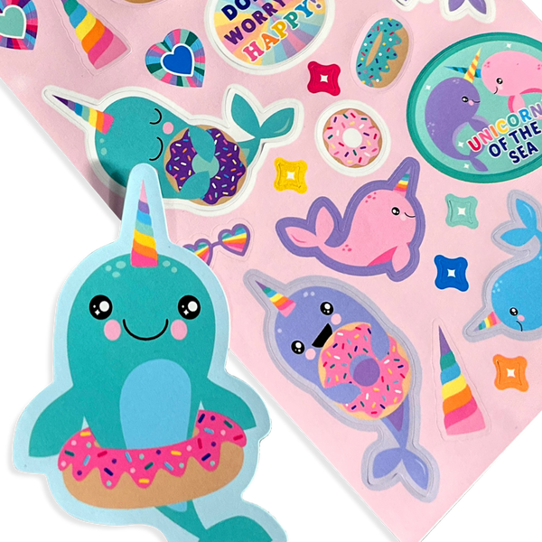 Ooly Stickiville Stickers: Nom Nom Narwhals Scented 2 Sheets