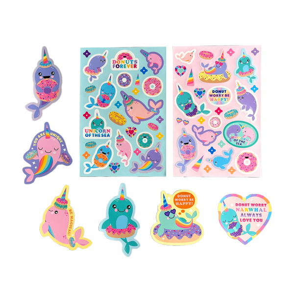 Ooly Stickiville Stickers: Nom Nom Narwhals Scented 2 Sheets